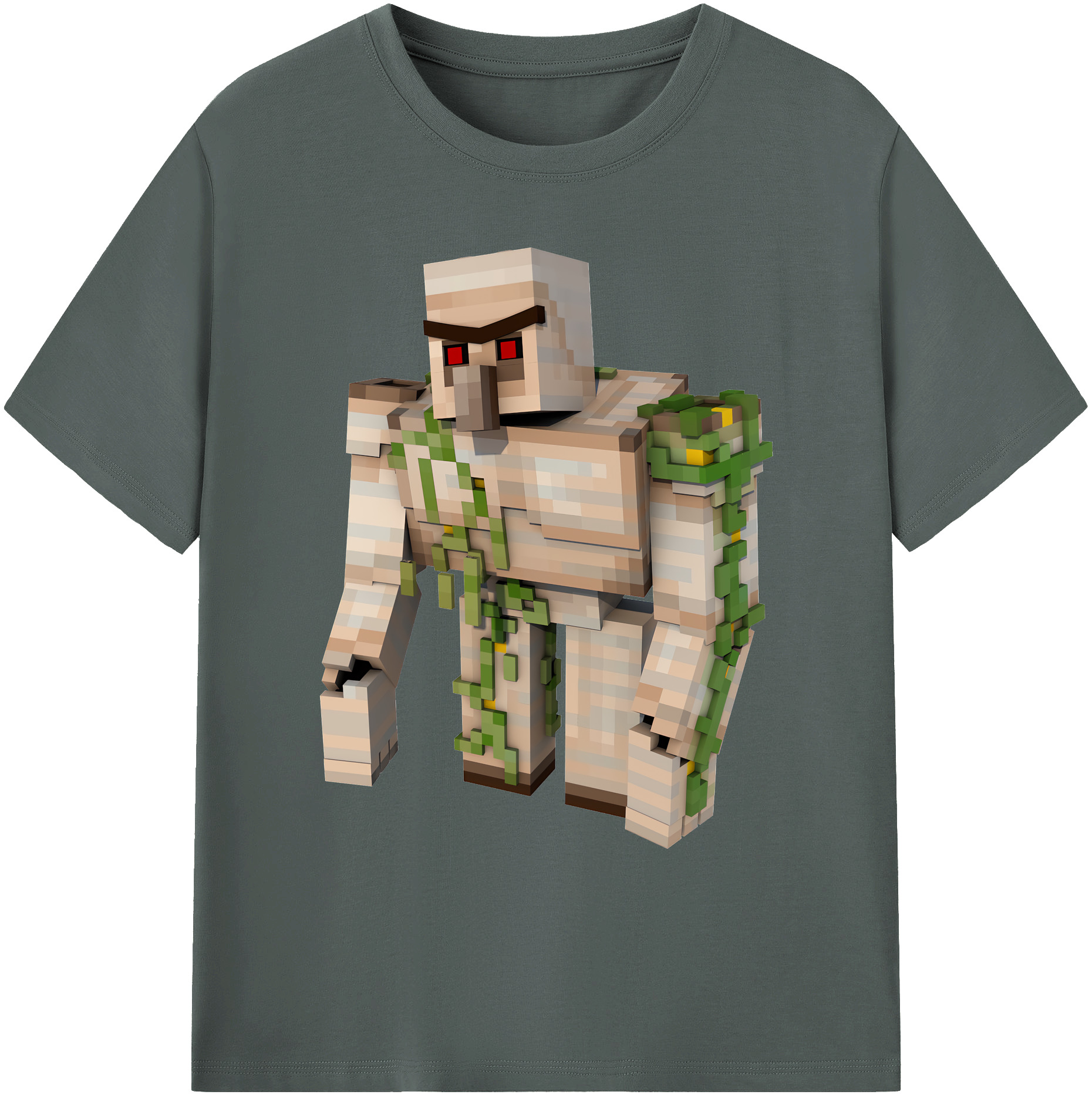 （画像用） マインクラフト ブロックの世界 Minecraft MC Block world 綿100％ メンズ半袖Tシャツ｜肌触りやわらか＆通気性